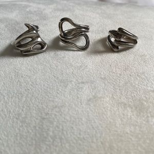 Lot of three real silver rings